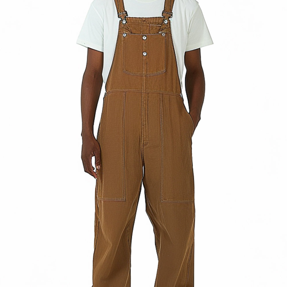 Men's Casual Loose Workwear Overalls Jumpsuit