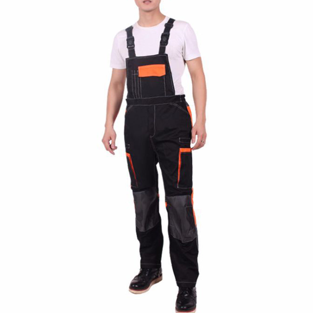 Multi-pocket Bib Overalls, Elastic Suspenders Threaded Suspenders