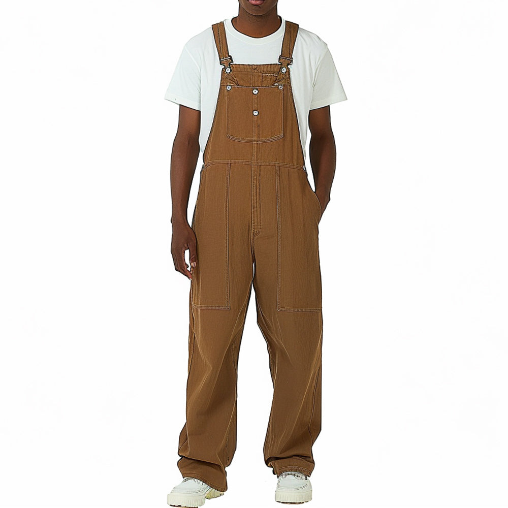 Men's Casual Loose Workwear Overalls Jumpsuit