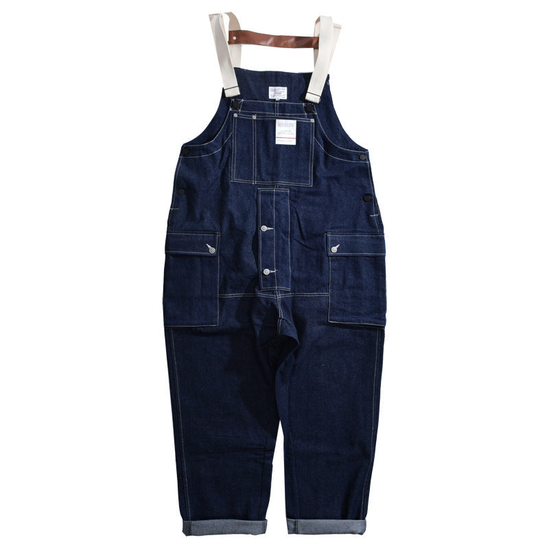 Workwear Jumpsuit Men's Suspender Denim Trousers Work Clothes Loose Casual Overalls