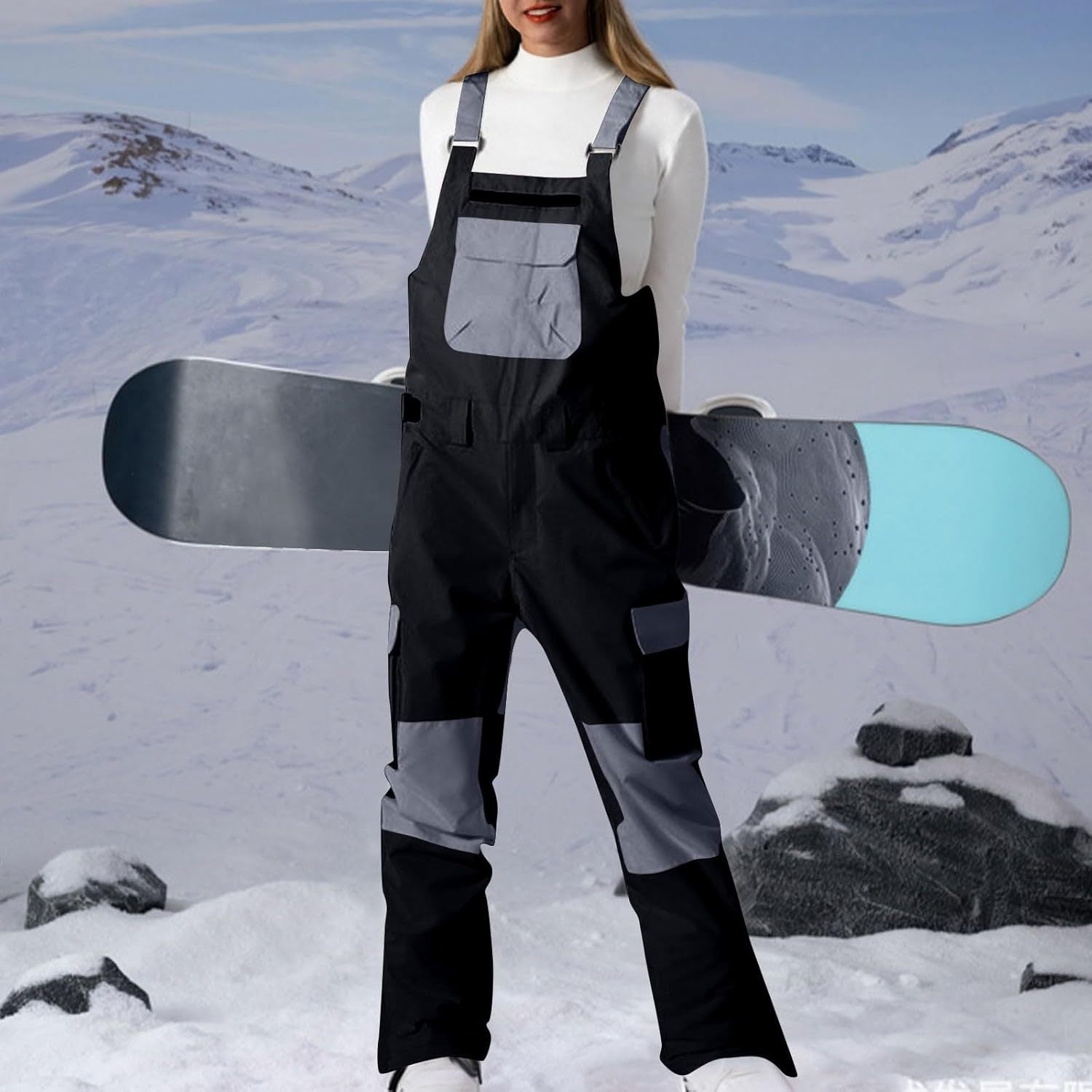 Snowboard Unisex Casual Loose Straight Overalls Overalls