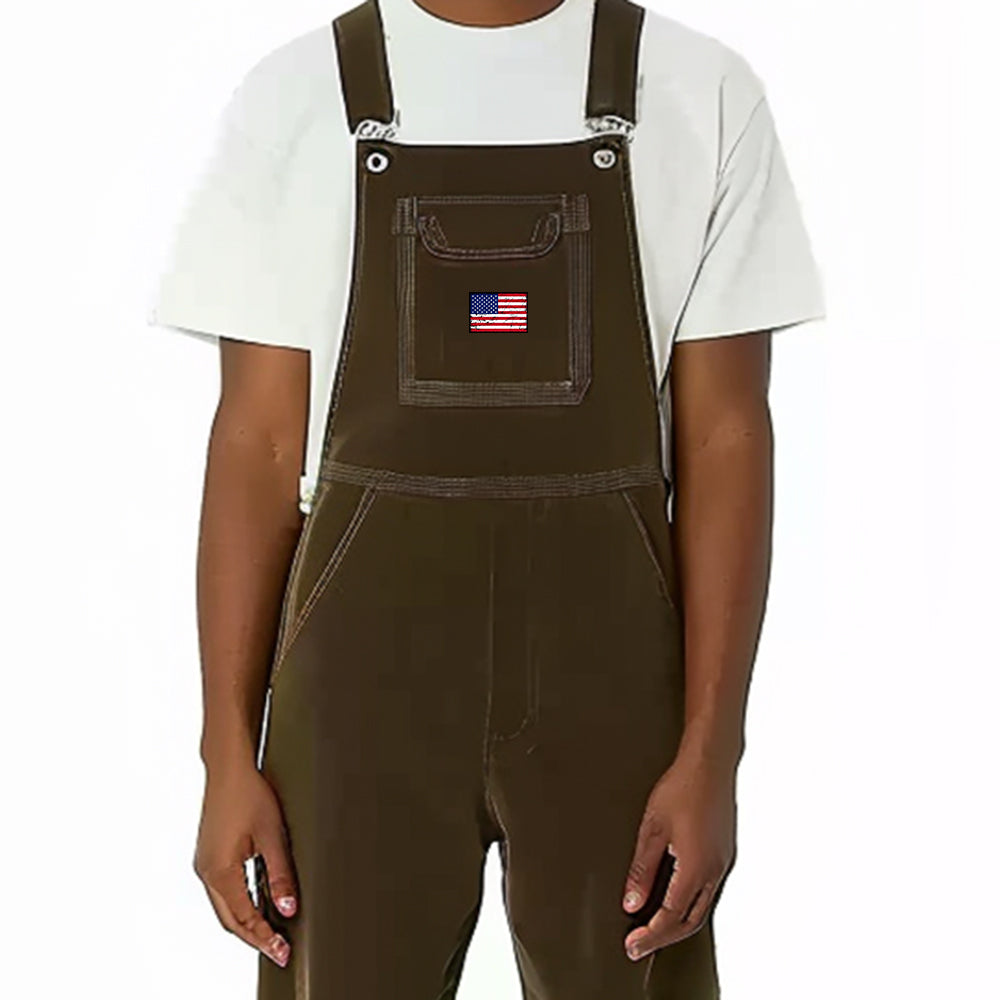 Men's Retro Pocket Casual Loose Straight Overalls